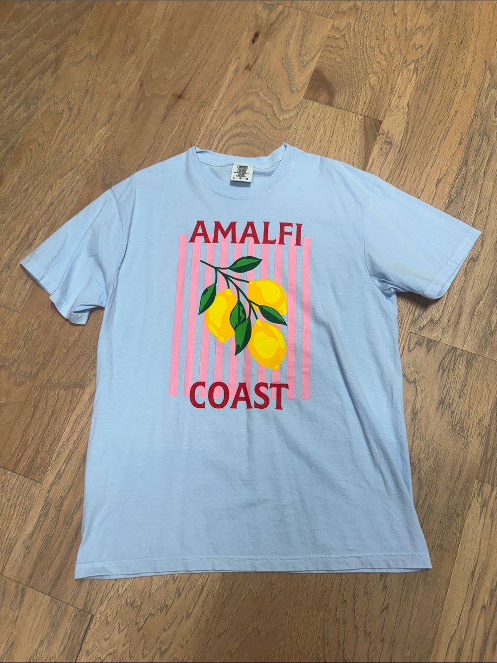 Comfort Colors Light Blue 'Amalfi Coast' Lemon Graphic Tee